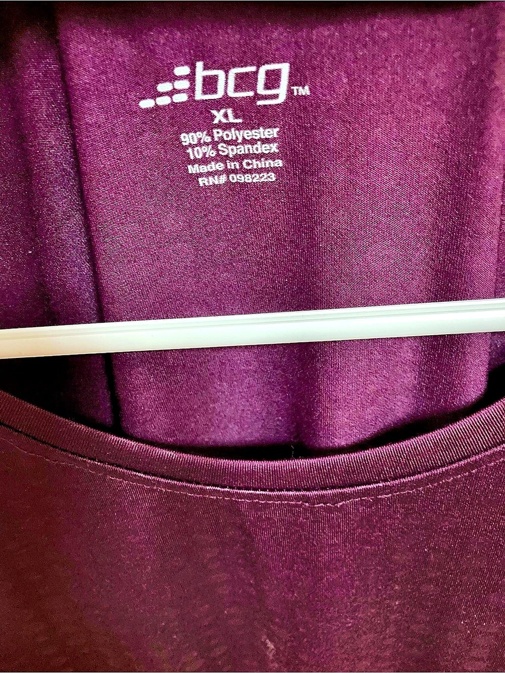 BCG Long Sleeve Athletic Top in deep red/maroon XL Like New - Picture 3 of 3